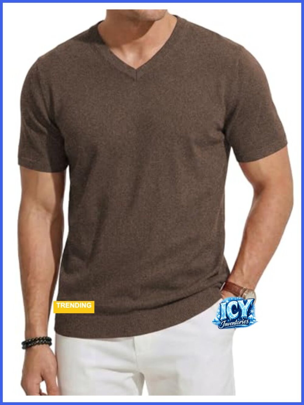 Men's Wool Blend Short Sleeve V-Neck Sweater Soft Textured Knit Pullover